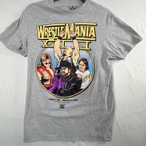 WWE WrestleMania XII T-Shirt Size Medium Gray Retro 1996 Graphic Legends Tee